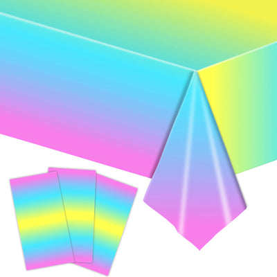 Mocsicka Colorful Rainbow Print Tablecloths 137×274cm-Mocsicka Party