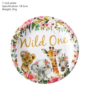 Mocsicka Wild One Plam Leaves Little Animals Tableware-Mocsicka Party