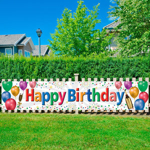 Mocsicka Party Colorful Happy Birthday Banner 2.5m¡Á50cm-Mocsicka Party