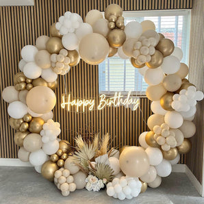 Mocsicka Balloon Arch Retro White Metal Balloons Set Party Decoration-Mocsicka Party