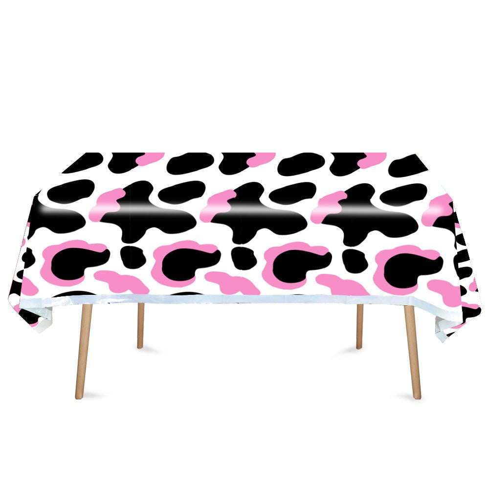 Mocsicka Party Black Pink Cow Farm Theme Tableware