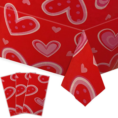 Mocsicka Party Valentine's Day Red Heart Tablecloths 137×274cm-Mocsicka Party