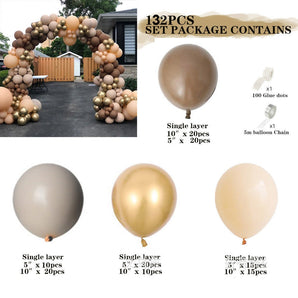 Mocsicka Balloon Arch Retro Skin Tone Double Layer Balloons Set Party Decoration
