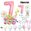 Mocsicka Daisy Balloon Arch Set Macaron Color Balloon 40 Inch 1-9 Digital Party Decoration