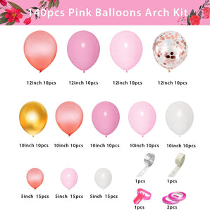 Mocsicka Balloon Arch Rose Pink Balloons Set Party Decoration
