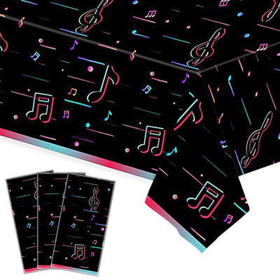 Mocsicka Party Musical Symbols Black Tablecloths 130×220cm-Mocsicka Party