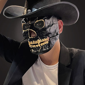 Mocsicka Vampire Skull Head Halloween Mask with Moving Jaw