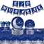 Mocsicka Party Blue Silver Moon Theme Tableware-Mocsicka Party