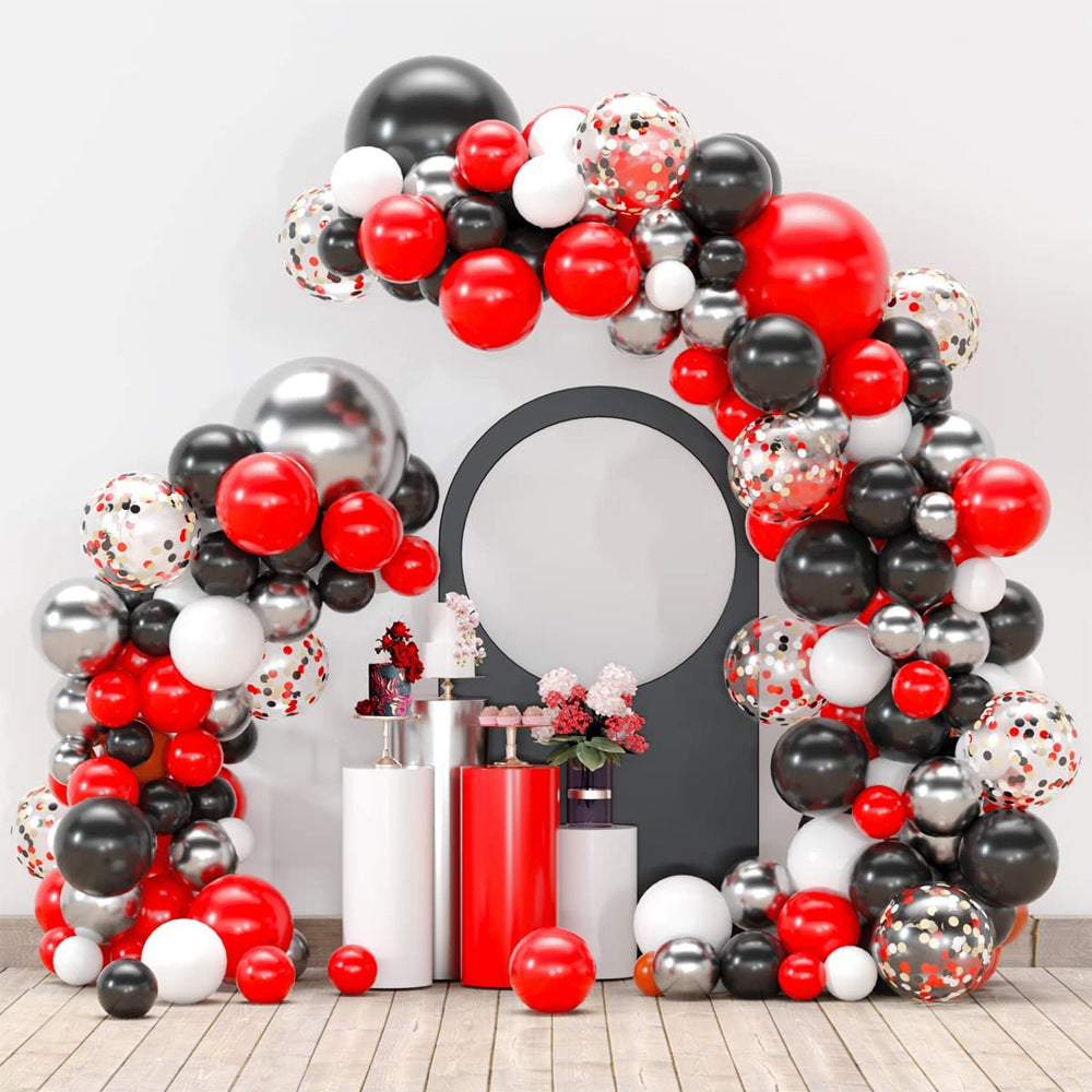Mocsicka Balloon Arch Las Vegas Black Red White Theme Balloon Set Party Decoration-Mocsicka Party