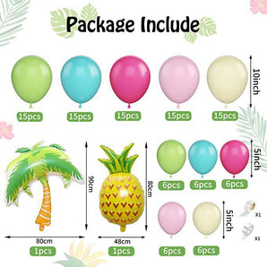 Mocsicka Balloon Arch Hawaiian Tropical Theme Balloons Set Party Decoration