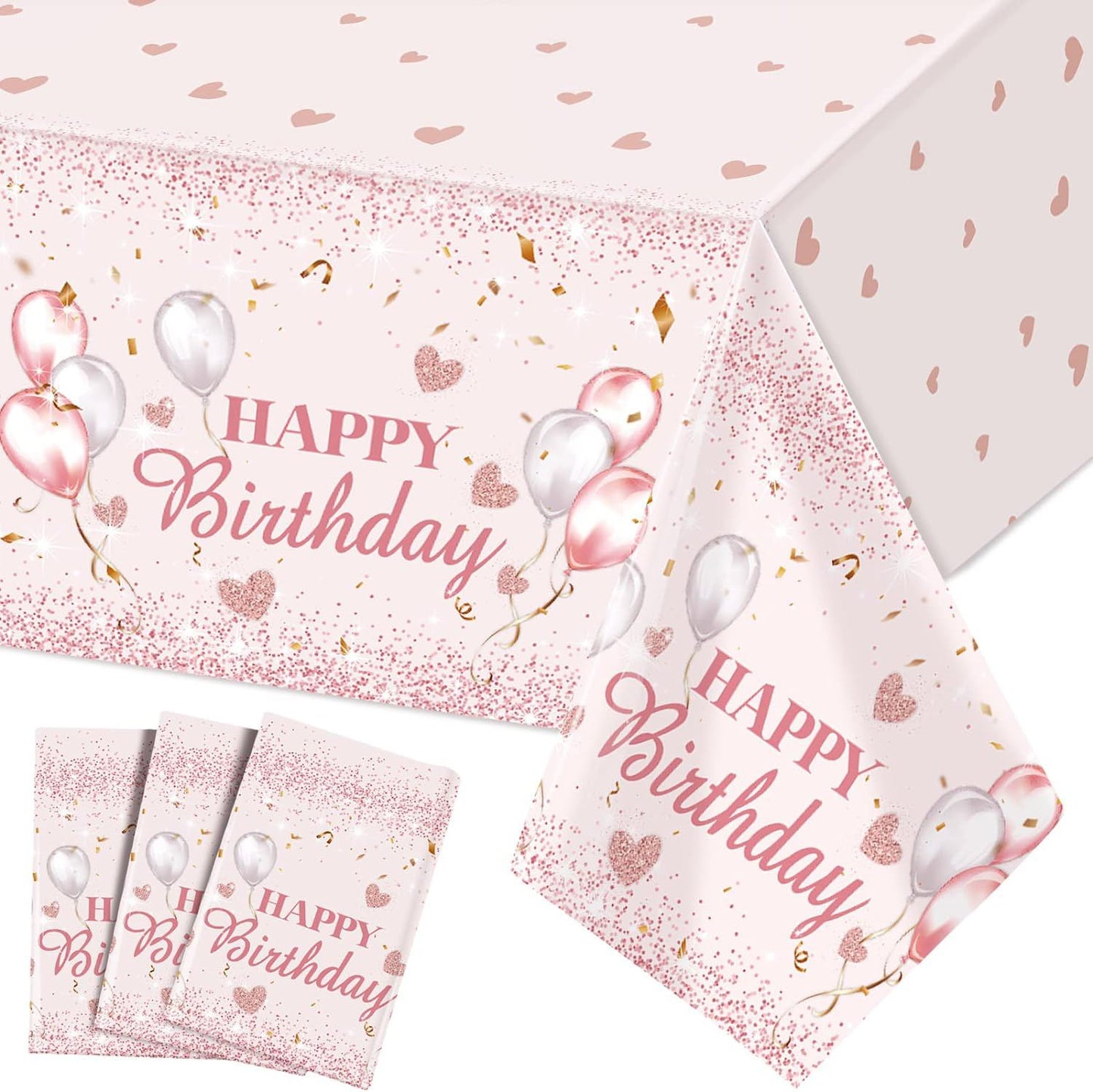 Mocsicka Pink Balloon Party Theme Print Tablecloths 137×274cm-Mocsicka Party