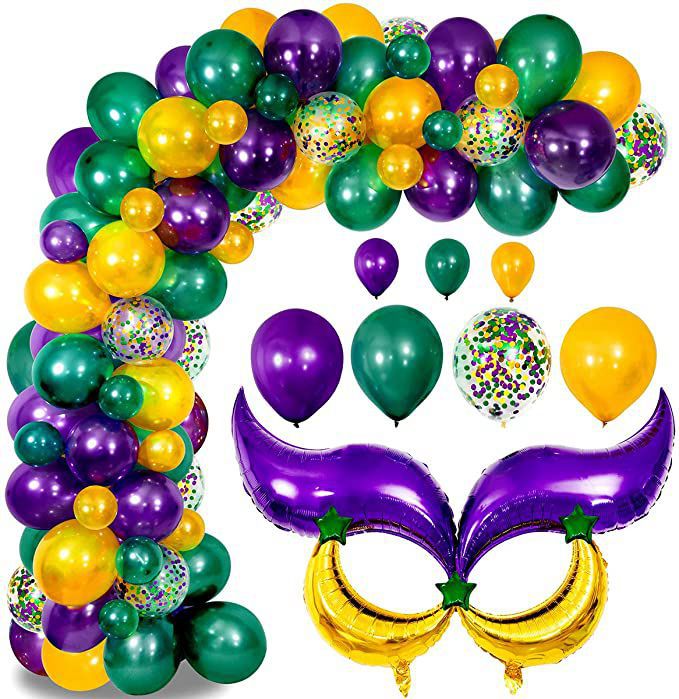 Mocsicka Balloon Arch Carnival Dark Green Purplish Gold Balloons Set Party Decoration-Mocsicka Party