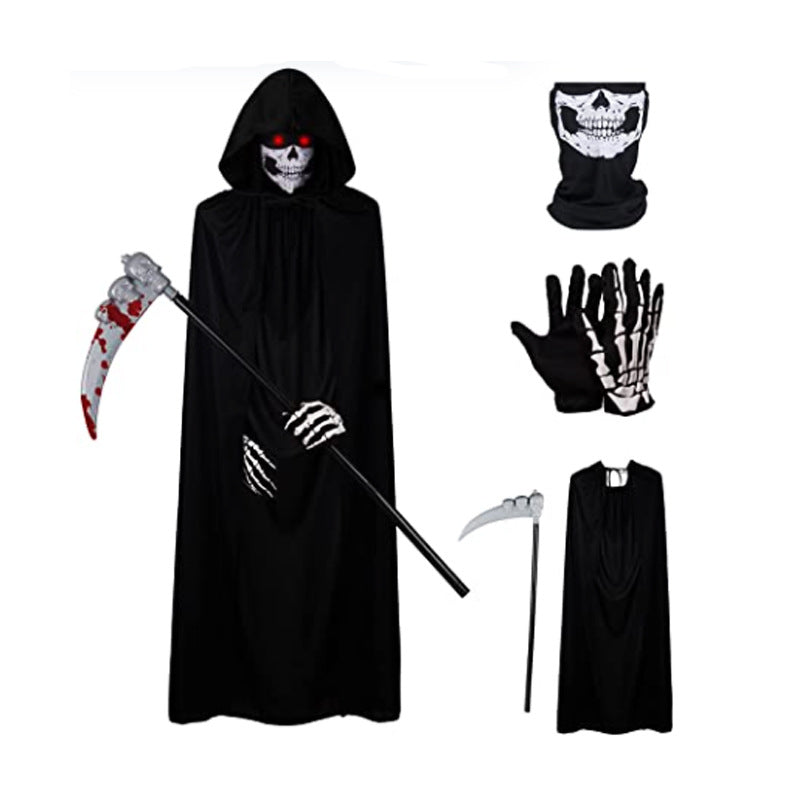 Mocsicka 4 Pcs Halloween Grim Reaper Costume-Mocsicka Party
