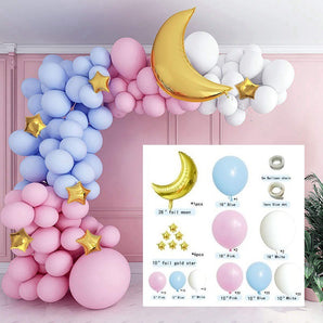 Mocsicka Balloon Arch 117Pcs Maca Pink Blue Balloon Set Party Decoration