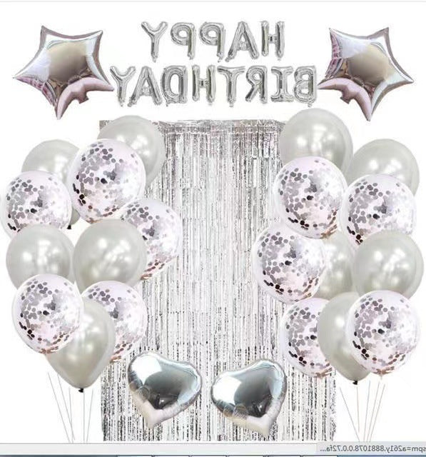 Mocsicka Balloon Arch Sliver Balloon Set 2 Meters Rain Curtain Party Decoration-Mocsicka Party