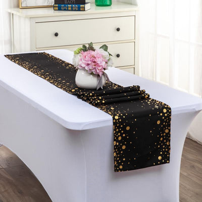Mocsicka Tablecloths golden polka dot table runner Party Birthday 30×275cm-Mocsicka Party