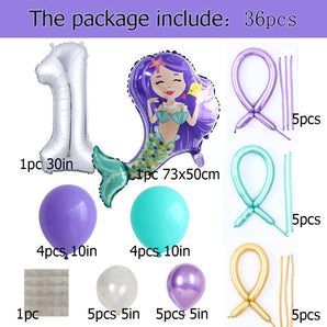 Mocsicka Balloon Arch mermaid2 Party Decoration Balloon Set