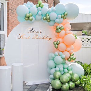 Mocsicka Balloon Arch 187Pcs Macaron Pink Green Balloons Set Party Decoration-Mocsicka Party