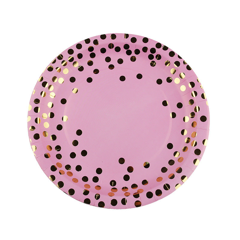 Mocsicka Party 20pcs Pink and Dots Plate 7 Inch 9 Inch Tableware-Mocsicka Party