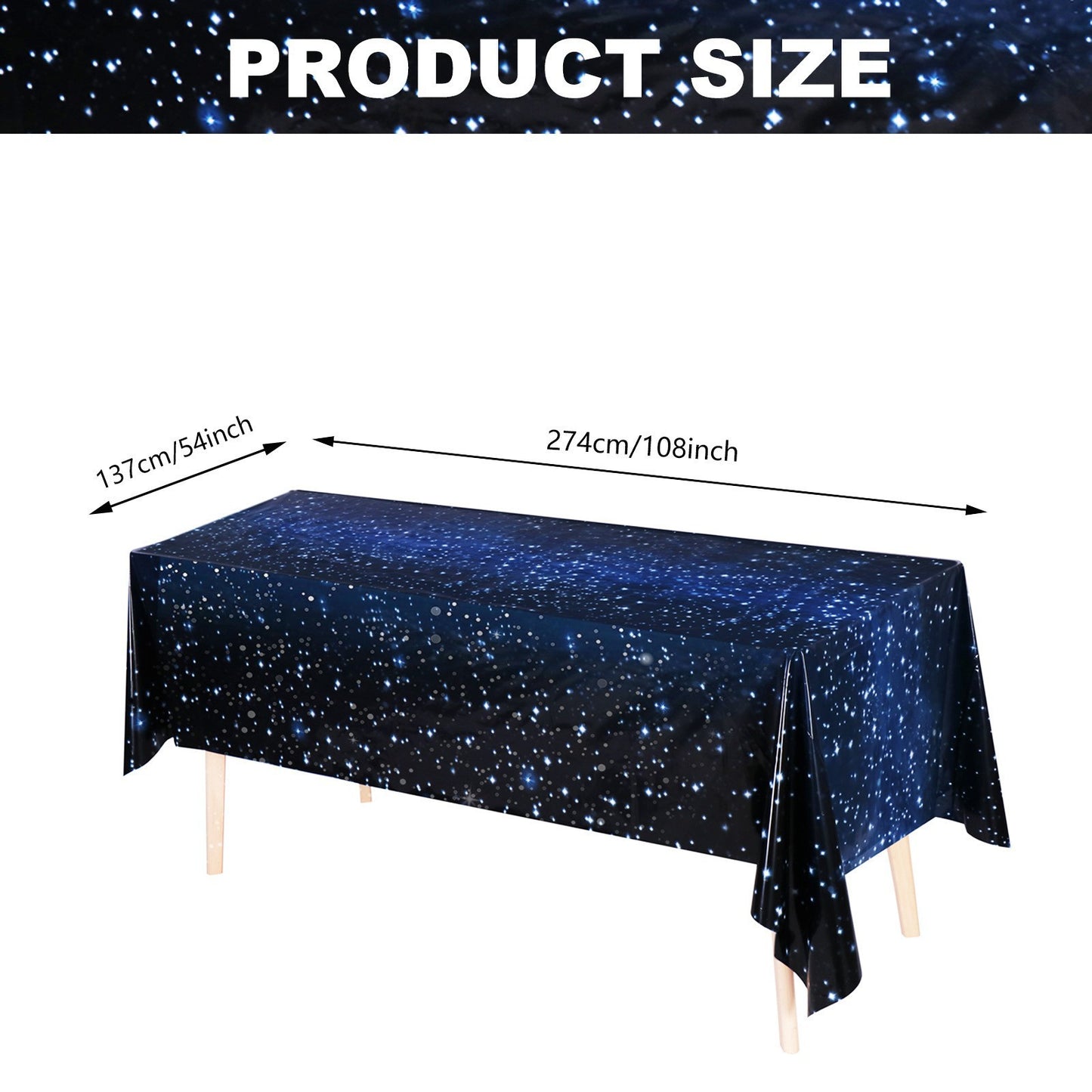 Mocsicka Laser Starry Sky Theme Print Tablecloths 137¡Á274cm-Mocsicka Party