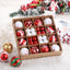 Mocsicka Party Christmas Colorful ball painting 44 pcs decorations Christmas Decor pendant hanging ball gift box