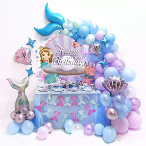 $19.9 Sale Mocsicka 134Pcs Mermaid Theme Balloon Garland Arch Birthday Party Balloon Decoration