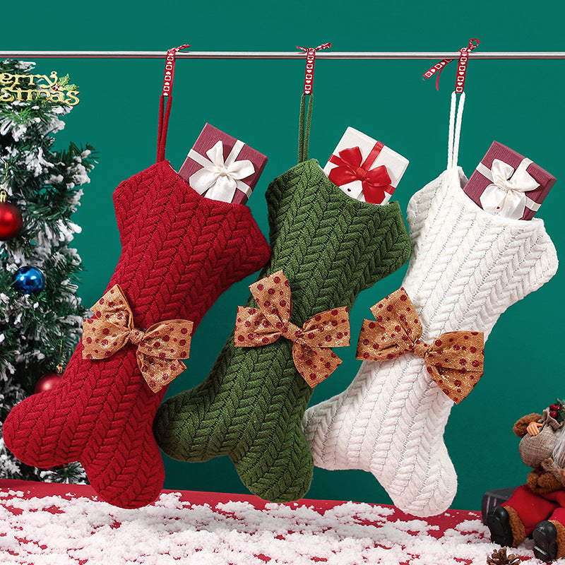 Mocsicka Party Christmas Eve Gift Bone Knit Socks Christmas Decor-Mocsicka Party