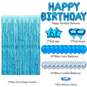 Mocsicka Balloon Arch Blue Balloon Set 2 Meters Rain Curtain Party Decoration