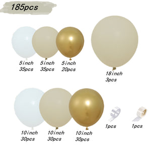 Mocsicka Balloon Arch Retro White Metal Balloons Set Party Decoration