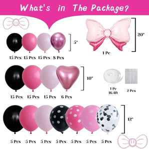 Mocsicka Balloon Arch Pink Bow Mouse Balloon Set Party Decoration