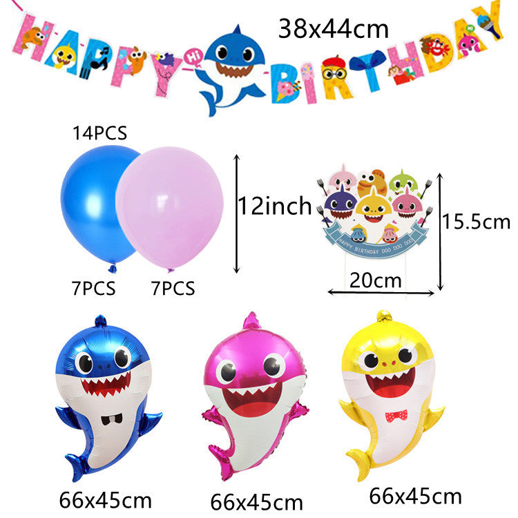 Mocsicka Shark Theme Balloon Arch Birthday Party Decoration