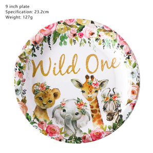 Mocsicka Wild One Plam Leaves Little Animals Tableware