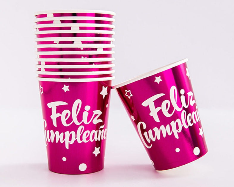 Mocsicka Party 20pcs Mocsicka Happy Birthday Feliz Anivers¨¢rio Party cup Tableware-Mocsicka Party