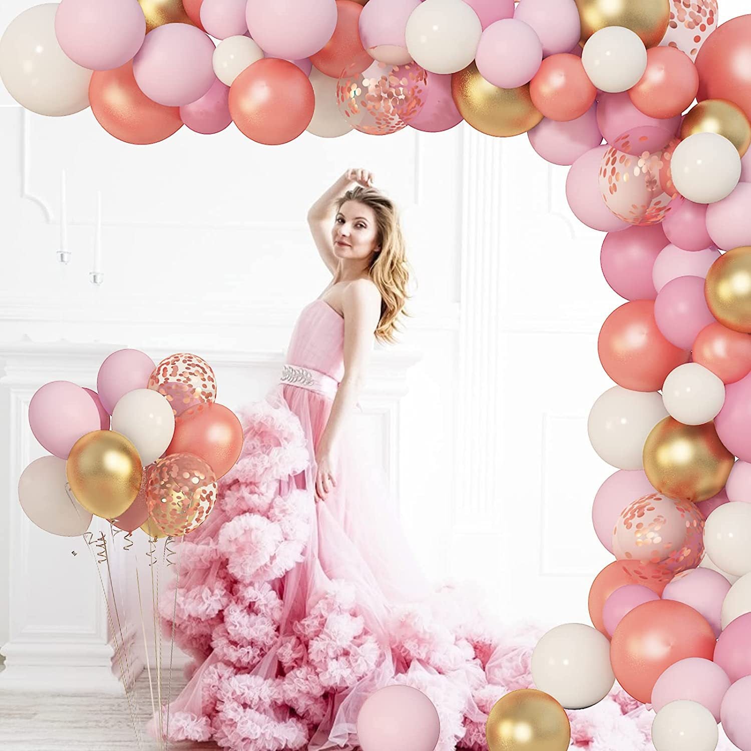 Mocsicka Balloon Arch Rose Pink Balloons Set Party Decoration-Mocsicka Party