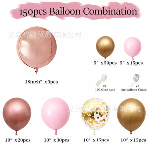 Mocsicka Balloon Arch Macaron Rose Pink Balloon Set Party Decoration