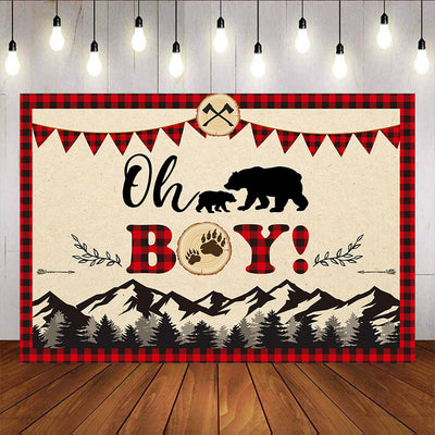 Mocsicka Oh Boy Lumberjack and Red Plaid Baby Shower Decor Props-Mocsicka Party