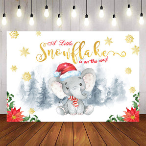 Mocsicka Gold Snowflakes Little Elephant and Forest Baby Shower Decor Props-Mocsicka Party