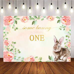 Mocsicka Some Bunny is Turning One Background First Kids Birthday Party Decoration-Mocsicka Party