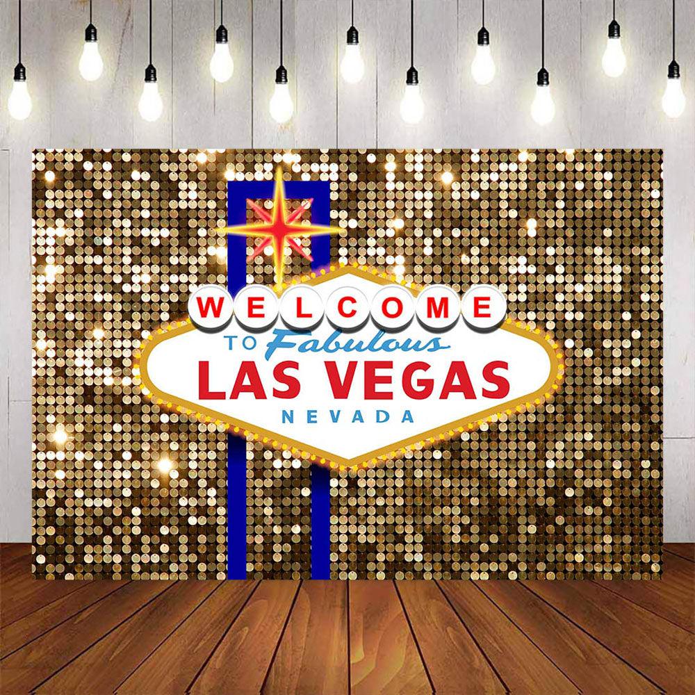Mocsicka Welcome to Fabulous Las Vegas Theme Party Backdrop-Mocsicka Party