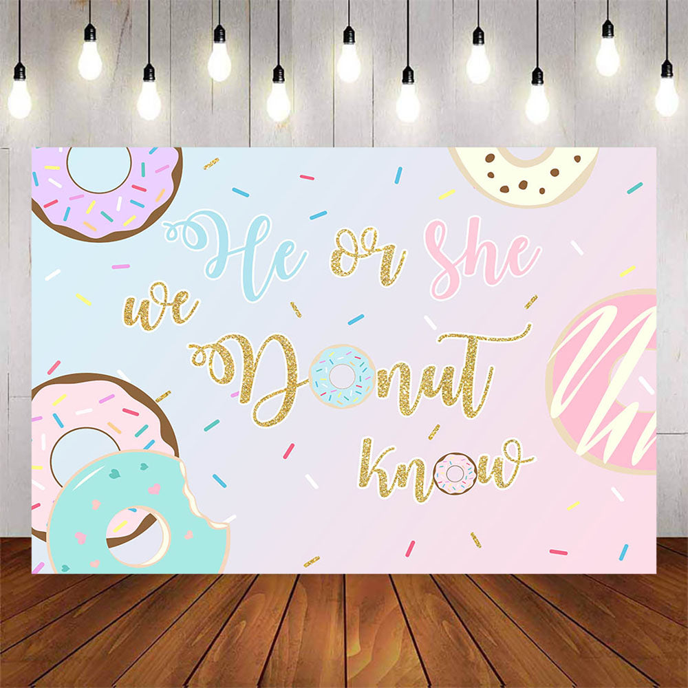 Mocsicka He or she Donut Theme Gender Reveal Background-Mocsicka Party