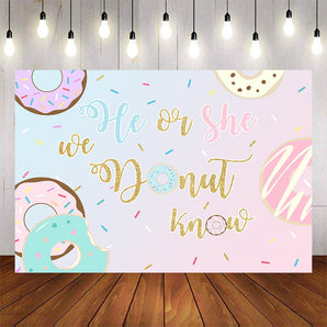 Mocsicka He or she Donut Theme Gender Reveal Background-Mocsicka Party