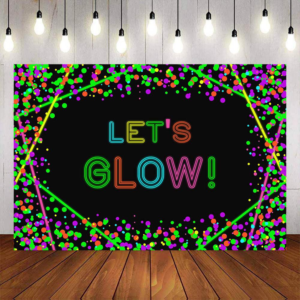 Mocsicka Let's Glow Neon Tube Colored Light Spots Photo Backdrops-Mocsicka Party