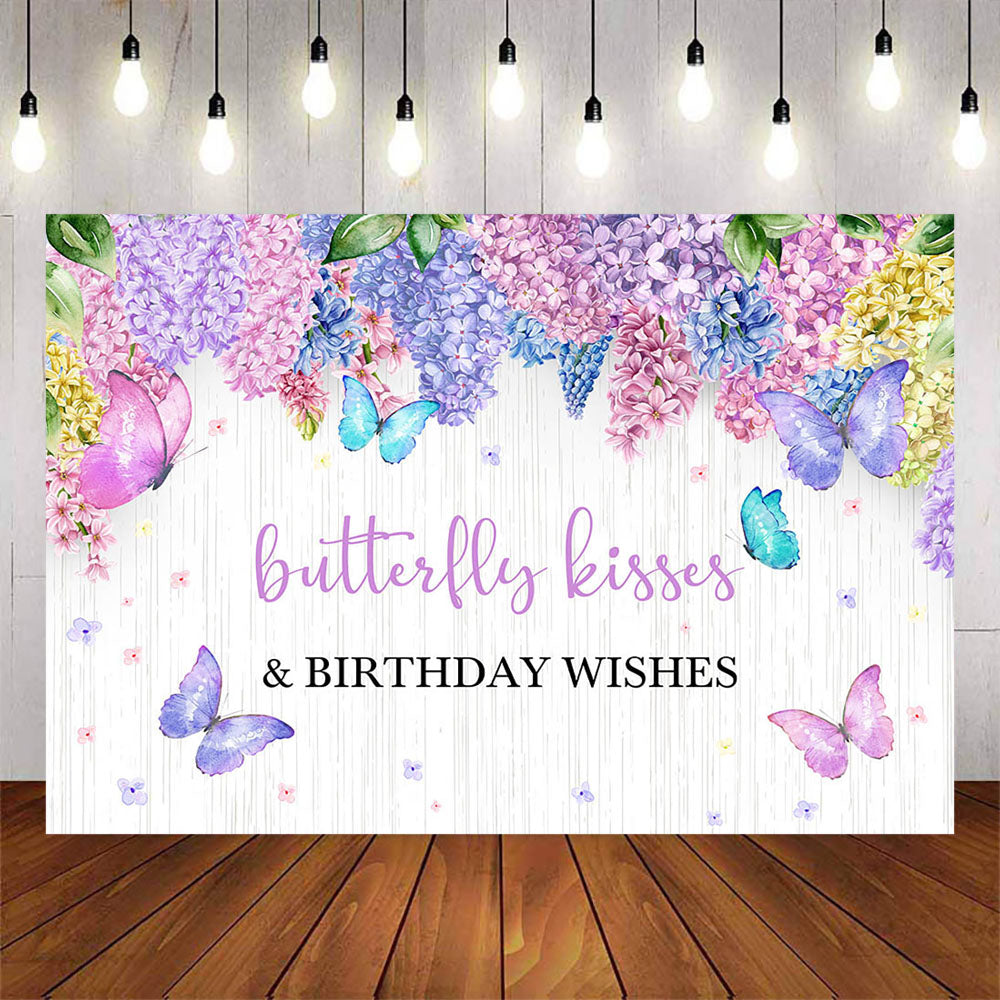 Mocsicka Butterflies Kisses Birthday Wishes Party Backgrounds-Mocsicka Party