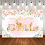 Mocsicka It's a Girl Little Animals and Flowers Baby Shower Backdrop-Mocsicka Party