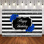 Mocsicka Stripes and Blue Rose Happy Birthday Party Banners-Mocsicka Party