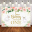 Mocsicka Little Bunny Spring Floral Happy Birthday Party Backdrop-Mocsicka Party