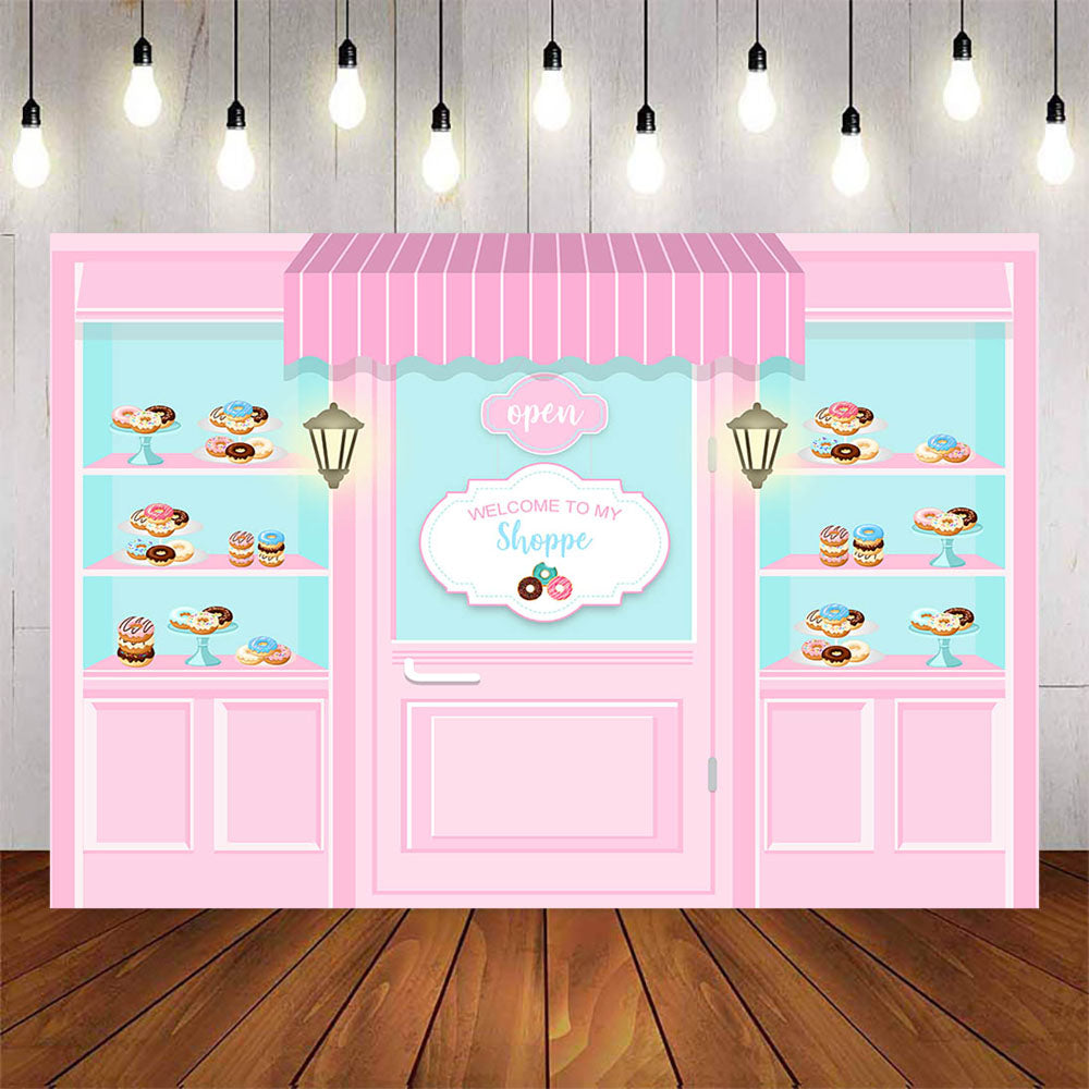 Mocsicka Donut Shoppe Theme Happy Birthday Party Backgrounds-Mocsicka Party