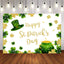 Mocsicka Happy St.Patrick's Day Golden Coins and Four Leaf Clover Backdrop-Mocsicka Party