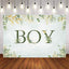 Mocsicka It's Boy Green Leaves Baby Shower Party Backdrops-Mocsicka Party