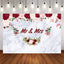 Mocsicka Wedding Backdrop Marble and Flowers Photo Banners-Mocsicka Party
